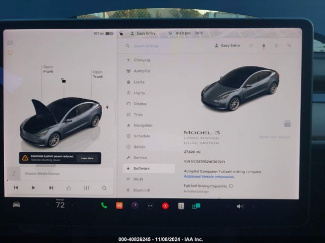 5YJ3E1EB2NF207271 Tesla Model 3 Long Range Dual Motor All-wheel Drive