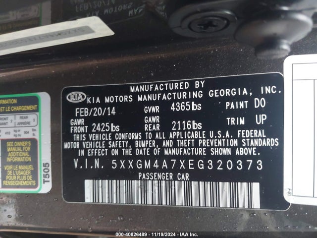 KIA Optima Lx 2014 5XXGM4A7XEG320373 Image 9