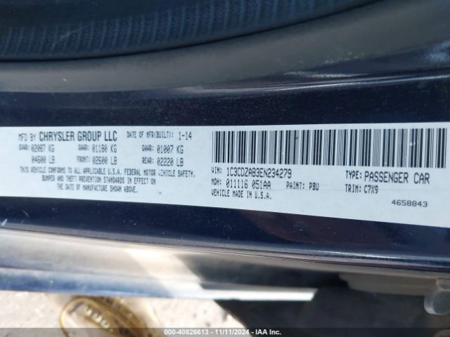 1C3CDZAB3EN234279 Dodge AVENGER SE