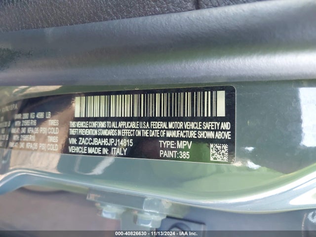 ZACCJBAH6JPJ14815 Jeep Renegade Sport 4x4