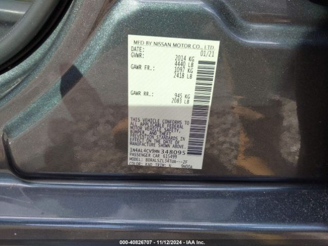 1N4AL4CV9MN348095 Nissan Altima Sr Vc-turbo Fwd
