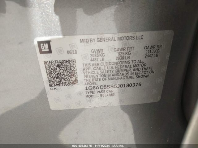 1G6AC5SS5J0180376 Cadillac Ats Premium Luxury