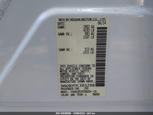 Nissan LEAF S 2015 1N4AZ0CP7FC305298 Image 9