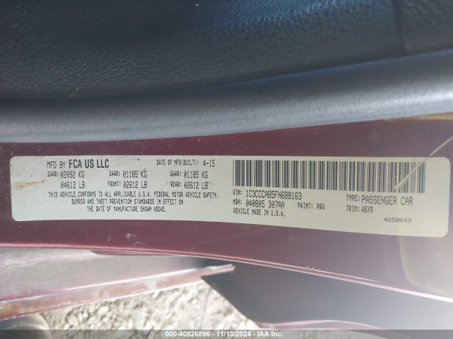 Chrysler 200 Limited 2015 1C3CCCAB5FN688163 Image 9