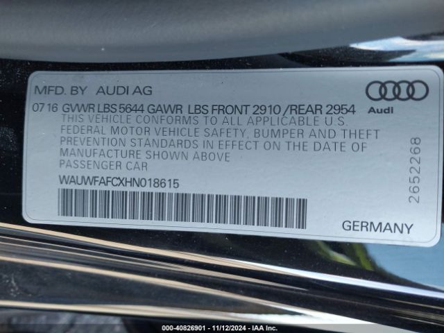 2017 AUDI S7 WAUWFAFCXHN018615 Photo 8