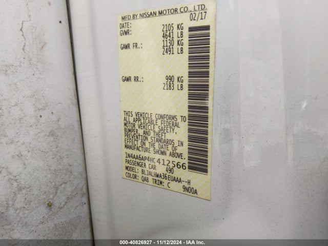 Nissan Maxima 3.5 Platinum 2017 1N4AA6AP4HC412566 Image 9