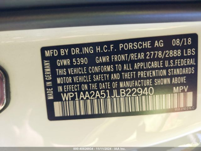 2018 PORSCHE MACAN WP1AA2A51JLB22940 Photo 8
