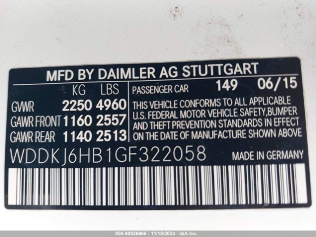WDDKJ6HB1GF322058 Mercedes-Benz E 400 4matic