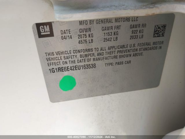 1G1RE6E42EU163538 Chevrolet Volt