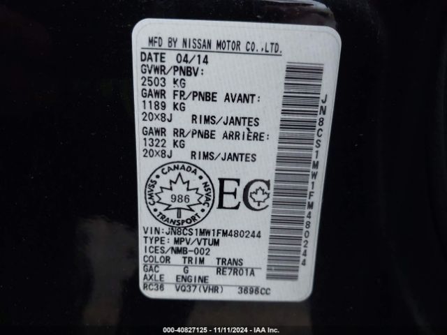 JN8CS1MW1FM480244 Infiniti QX70