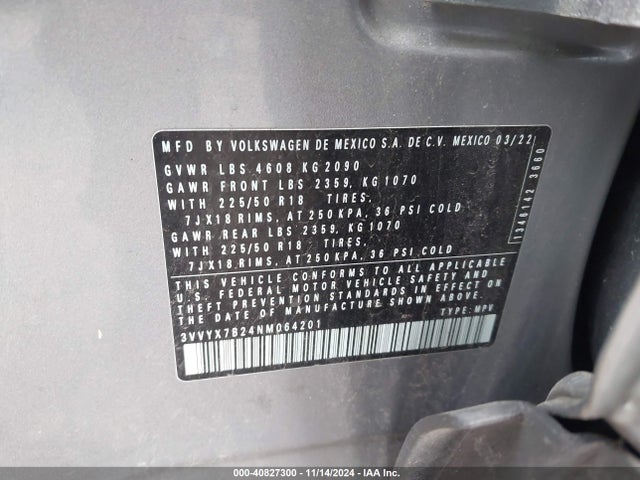 3VVYX7B24NM064201 Volkswagen Taos 1.5t Se