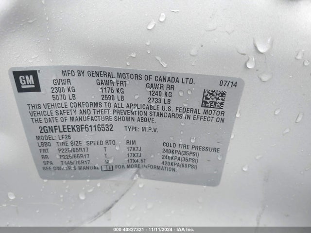 2GNFLEEK8F6116532 Chevrolet EQUINOX LS