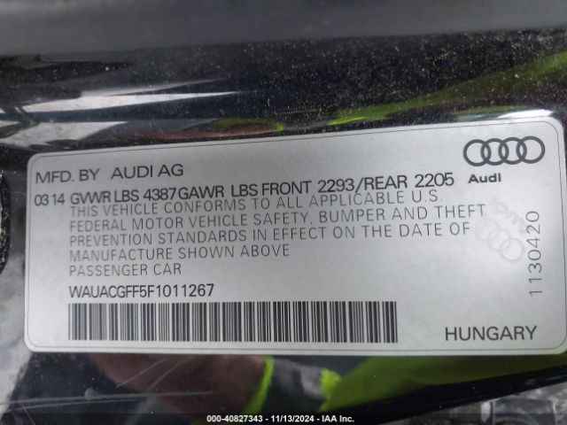 WAUACGFF5F1011267 Audi A3 1.8t Premium