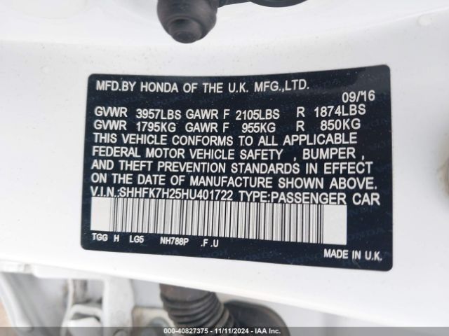 SHHFK7H25HU401722 Honda Civic Lx