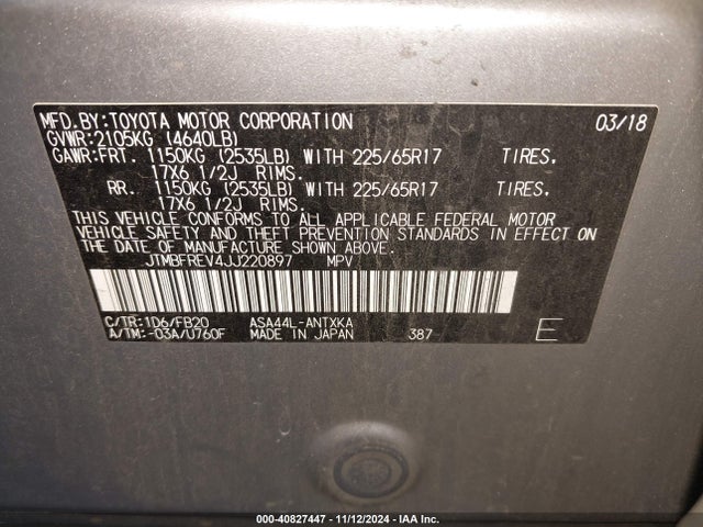 Toyota RAV4 LE 2018 JTMBFREV4JJ220897 Image 9