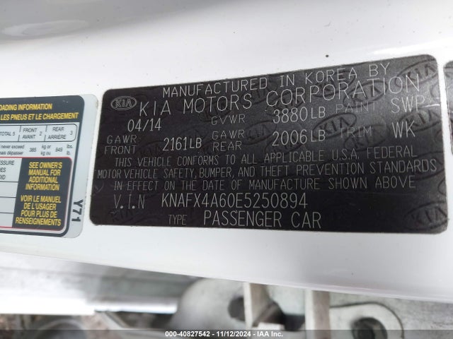 KIA FORTE LX 2014 KNAFX4A60E5250894 Image 9