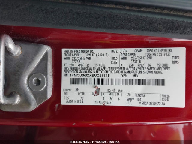 Ford ESCAPE SE 2014 1FMCU0GXXEUC28815 Image 9