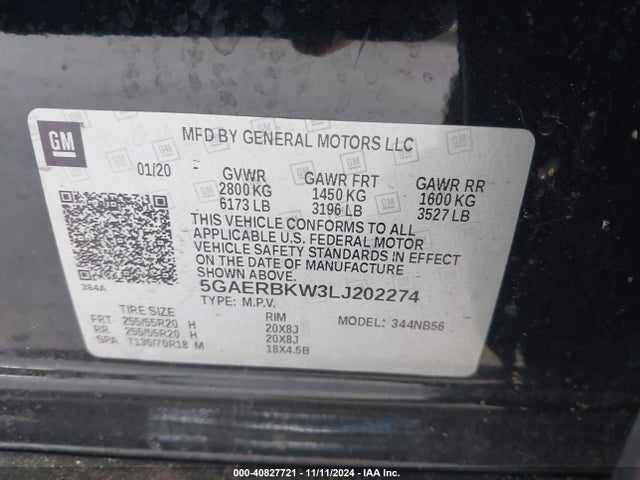 5GAERBKW3LJ202274 Buick Enclave Fwd Essence