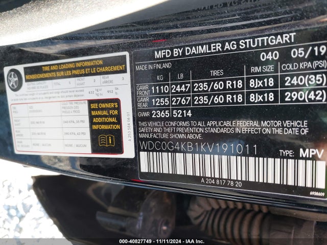 WDC0G4KB1KV191011 Mercedes-Benz Glc 300 4matic