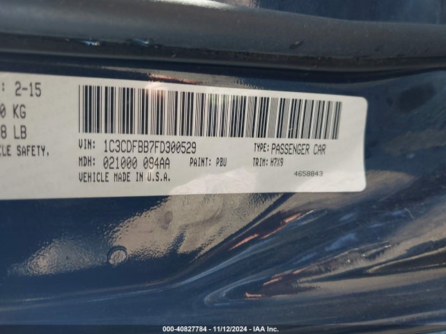 Dodge DART SXT 2015 1C3CDFBB7FD300529 Image 9