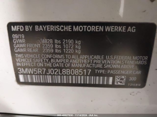 2020 BMW 330I 3MW5R7J02L8B08517 Photo 8