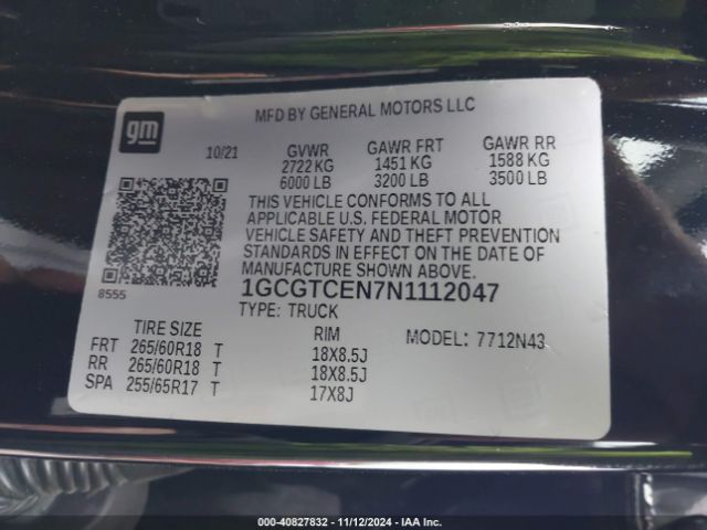 1GCGTCEN7N1112047 Chevrolet Colorado 4wd  Short Box Lt