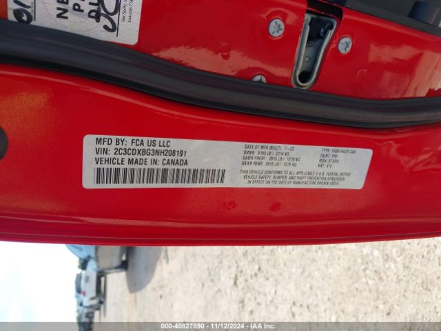 2C3CDXBG3NH208191 Dodge Charger Sxt Rwd