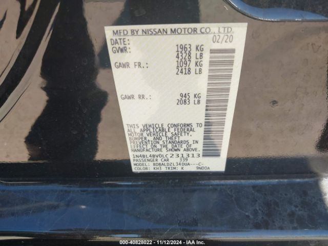 1N4BL4BV0LC231313 Nissan Altima S Fwd