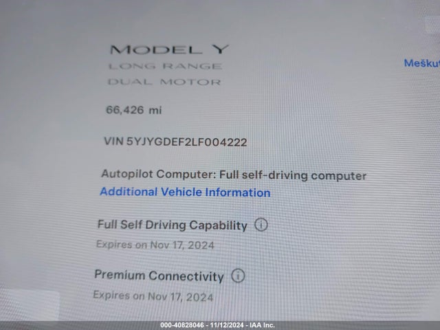 2020 TESLA MODEL Y 5YJYGDEF2LF004222 Photo 6