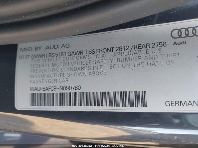 WAUF8AFC8HN090780 Audi A6 2.0t Premium
