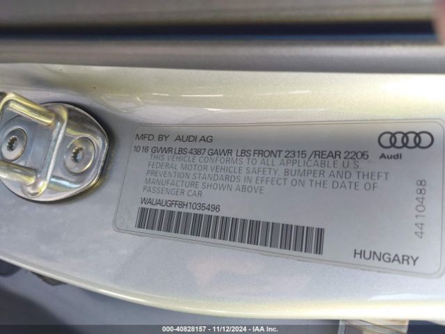 WAUAUGFF8H1035496 Audi A3 2.0t Premium