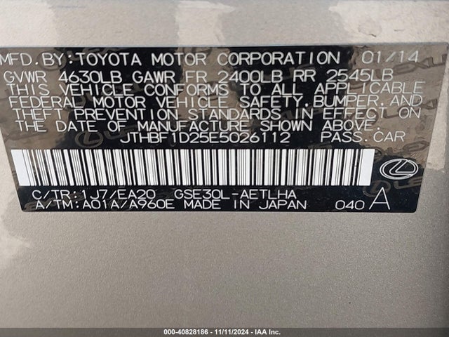 Lexus IS 250 2014 JTHBF1D25E5026112 Image 9