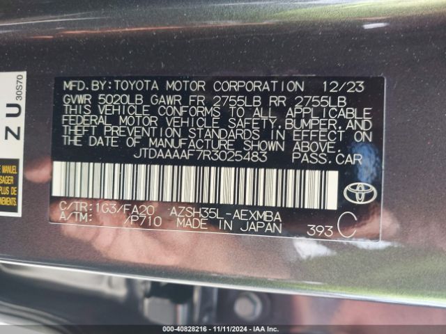 JTDAAAAF7R3025483 Toyota Crown Xle
