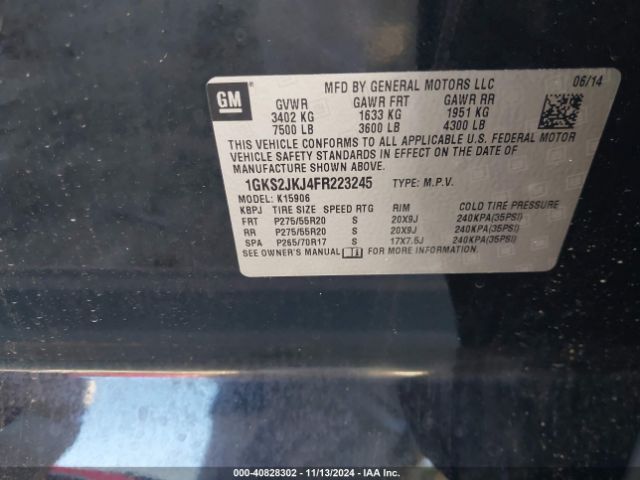 1GKS2JKJ4FR223245 GMC Yukon Xl 1500 Denali