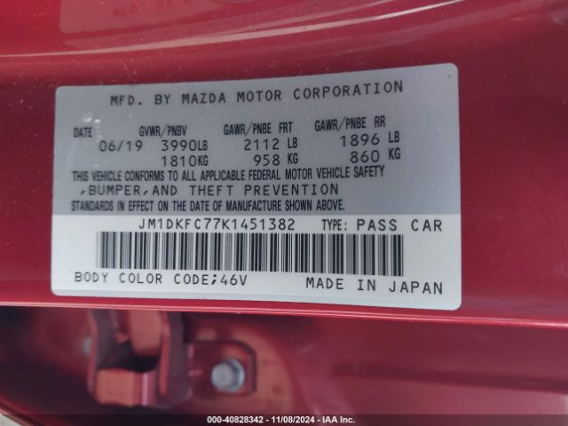 JM1DKFC77K1451382 Mazda Cx-3 Touring