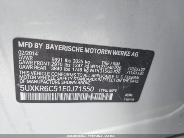 5UXKR6C51E0J71550 BMW X5 Xdrive50i