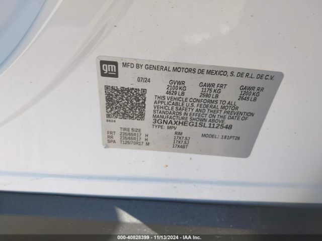 3GNAXHEG1SL112548 Chevrolet Equinox Fwd Lt