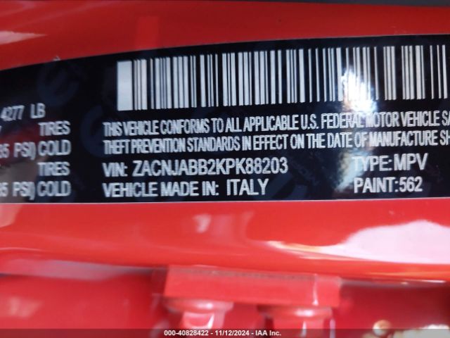 ZACNJABB2KPK88203 Jeep Renegade Latitude Fwd