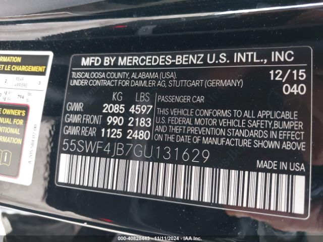 55SWF4JB7GU131629 Mercedes-Benz C 300 Luxury/sport