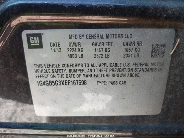 1G4GB5G3XEF167598 Buick Lacrosse Leather Group