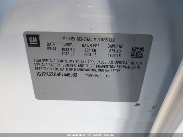 Chevrolet Cruze Ls Auto 2014 1G1PA5SH4E7446963 Image 9