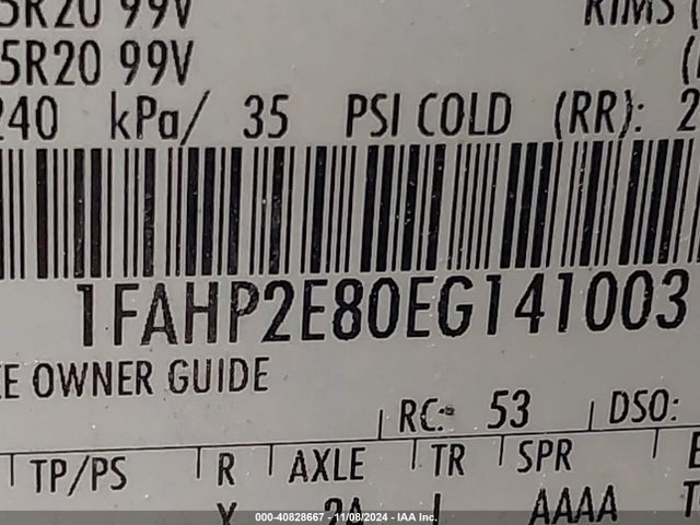 Ford TAURUS SEL 2014 1FAHP2E80EG141003 Image 9
