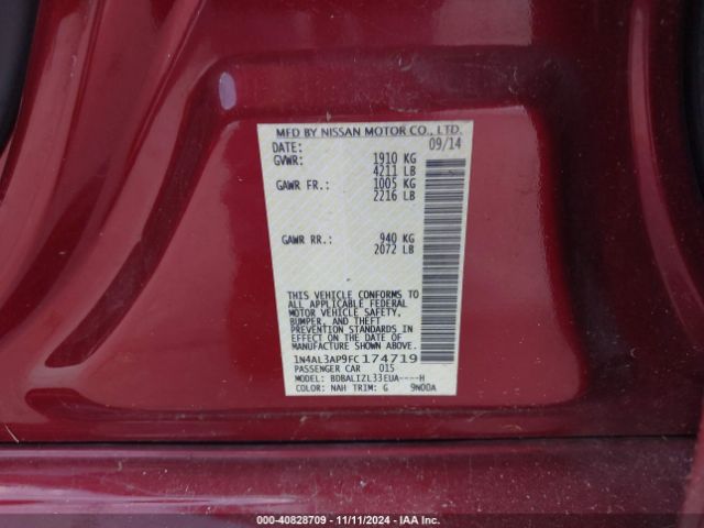 1N4AL3AP9FC174719 Nissan Altima 2.5 Sv