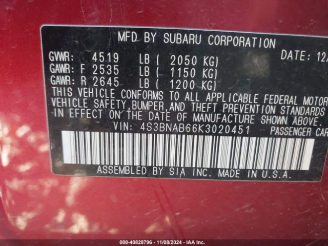 4S3BNAB66K3020451 Subaru Legacy 2.5i