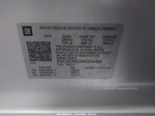 Chevrolet Silverado 1500 Ld Lt 2019 2GCVKPEC2K1234482 Image 9