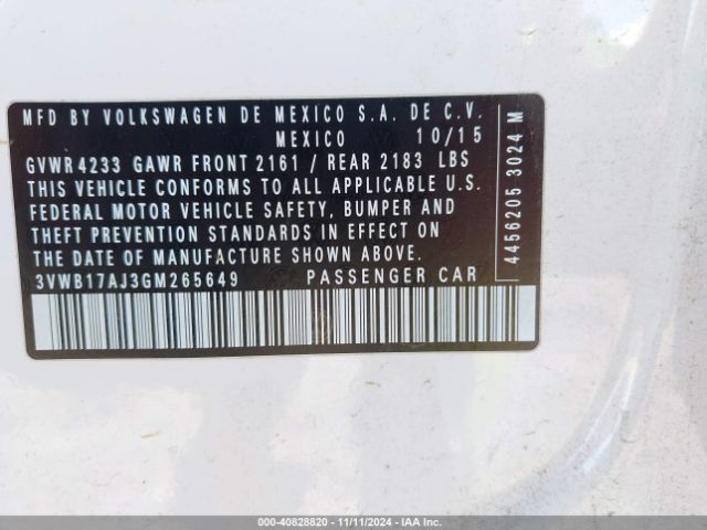 3VWB17AJ3GM265649 Volkswagen Jetta 1.8t Sport