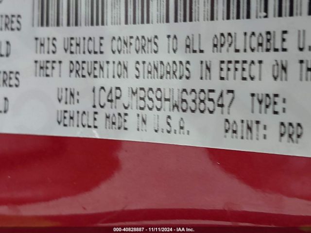 1C4PJMBS9HW638547 Jeep Cherokee Trailhawk 4x4
