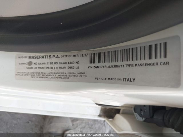 ZAM57YSL4J1286711 Maserati Ghibli S Granlusso