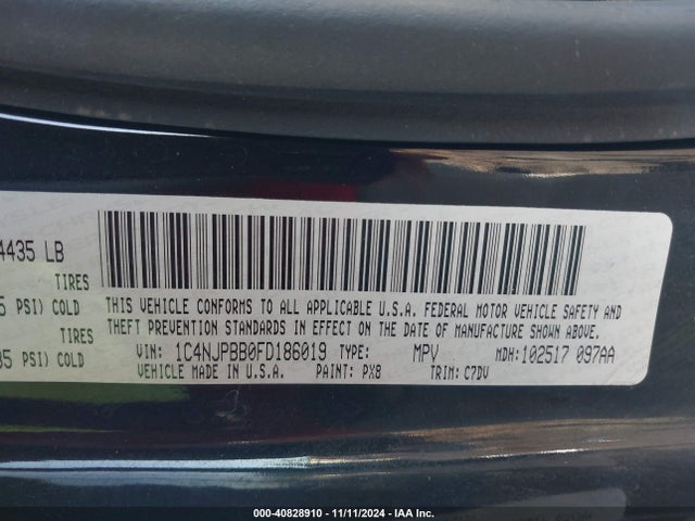 1C4NJPBB0FD186019 Jeep Patriot Sport