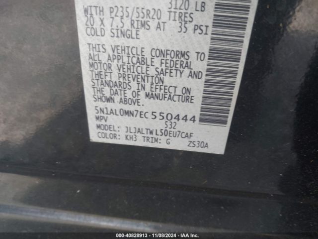 5N1AL0MN7EC550444 Infiniti QX60